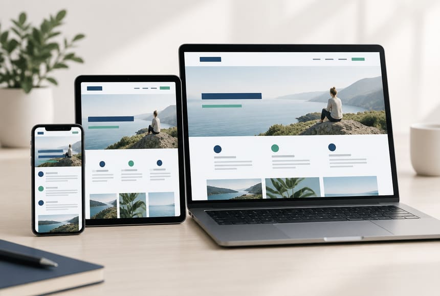 Telefon, tablet ve dizüstü bilgisayarda aynı mobil uyumlu web sitesi